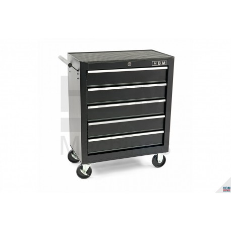 HBM Servante d'atelier 5 tiroirs Noire Modèle 2 - 9286