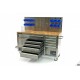 HBM Servante d'atelier-établi 158 cm acier inox, avec porte et paroi arrière - 9376