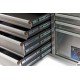 HBM Servante d'atelier-établi 158 cm acier inox, avec porte et paroi arrière - 9376