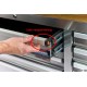 HBM Servante d'atelier-établi 158 cm acier inox, avec porte et paroi arrière - 9376