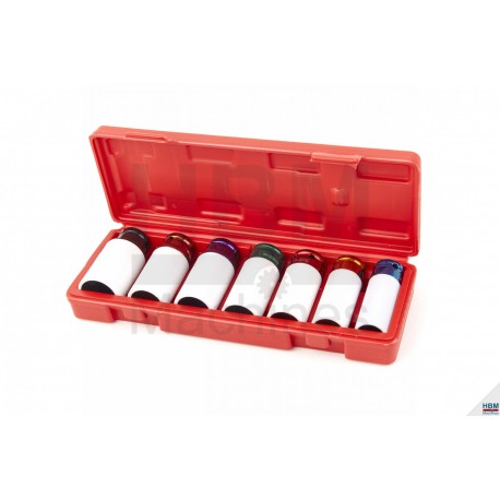 HBM Jeu de 7 douilles de force 1/2" avec capuchons de protection - 9569