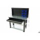 HBM Établi 3 étagères en acier avec tiroir et paroi arrière 137 cm - 9747