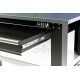 HBM Établi 3 étagères en acier avec tiroir et paroi arrière 137 cm - 9747