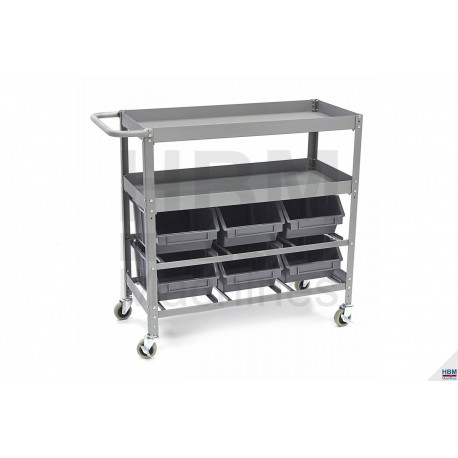 HBM Chariot à outils universel avec 6 bacs de rangement - 9826