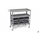 HBM Chariot à outils universel avec 6 bacs de rangement - 9826