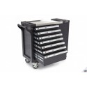 HBM Servante d'atelier XL Premium 7 T + porte, 274 outils dans rack carbone - 9874
