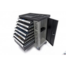 HBM Servante d'atelier 7 T + porte avec outillage en INCH, 245 pces - 9982