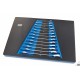 HBM Jeu de 13 Clés plates fourche-cliquet mesures en INCH, incrustation mousse carbone pour servante - 9980