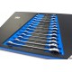 HBM Jeu de 13 Clés plates fourche-cliquet mesures en INCH, incrustation mousse carbone pour servante - 9980