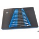 HBM Jeu de 13 Clés plates fourche-cliquet mesures en INCH, incrustation mousse carbone pour servante - 9980