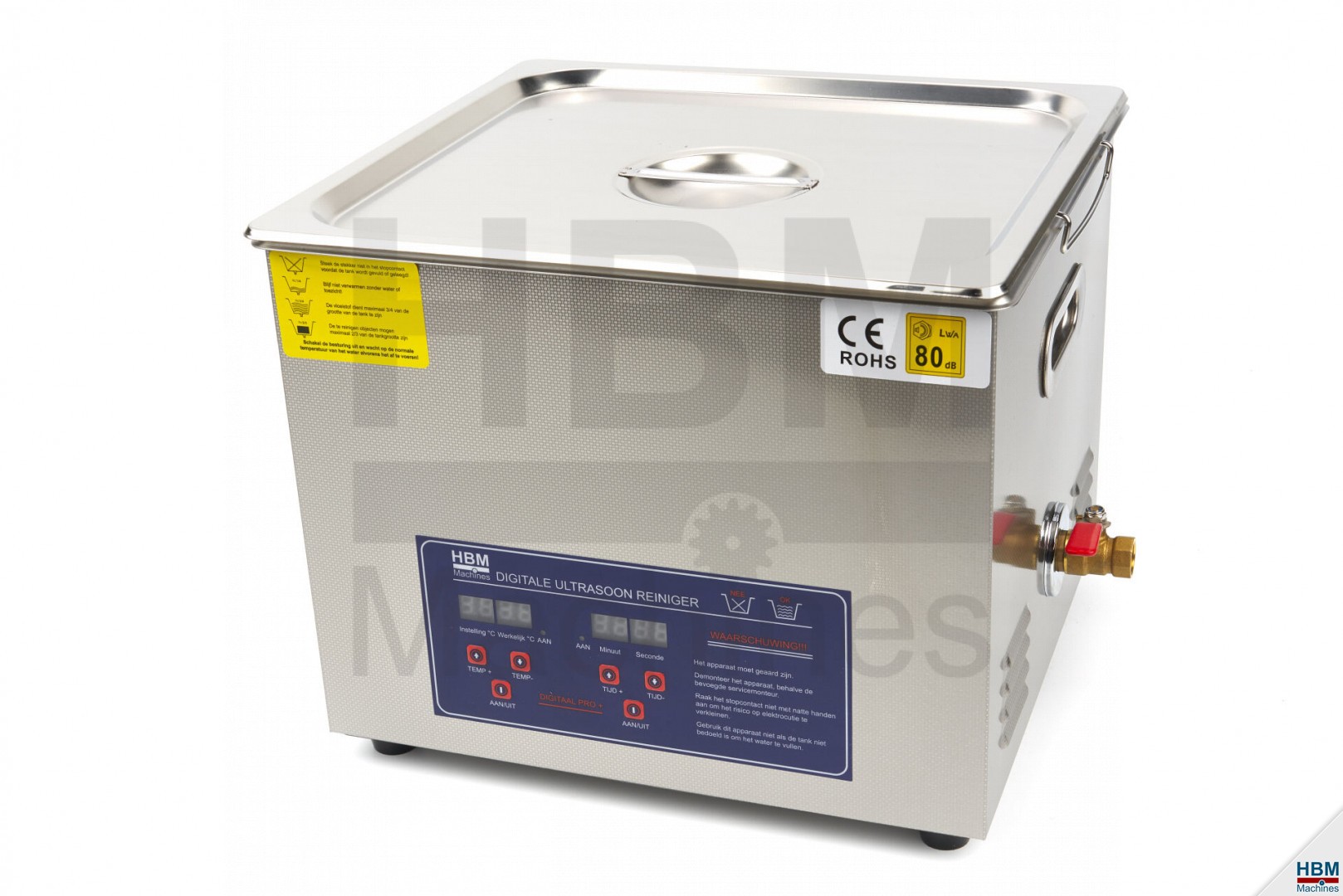 HBM Bac de nettoyage à ultrasons professionnel 15 litres - 10215 - MACHINES  ET OUTILS-FRANCE