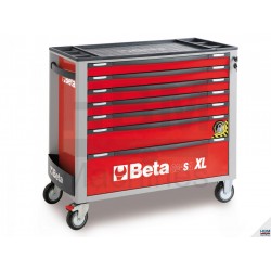 Servante 7 tiroirs rouge extra-longue PRO BETA - C24SA