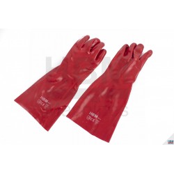 HBM Gants de protection en PVC rouge version longue Taille L - 10714