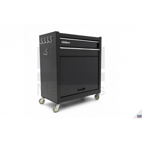 HBM Servante d'atelier 2 Tiroirs avec clapet NOIRE - 10438