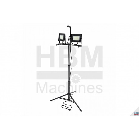 HBM Lampe de chantier double à LED 2 x 50 W, 2 x 4000 Lumen sur trépied - 9924