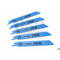 HBM Jeu de 5 lames de scie alternative 18 TPI 150 mm pour le métal - 11183