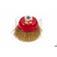 Brosse fils laiton + acier ondulé Ø 75 mm, M14 - 6306
