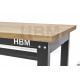HBM Établi mobile avec 1 tiroir et plan de travail en bois massif 152 cm - 10959