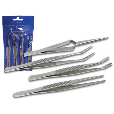 jeu de 4 brucelles inox - 2133