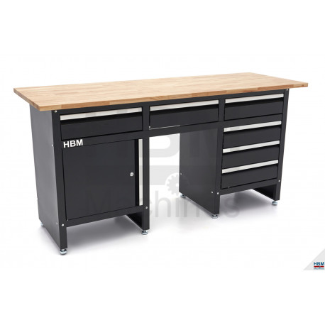 Etabli HBM 171 cm 6 tiroirs , plateau bois