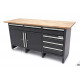 HBM Etabli 171 cm avec 6 tiroirs 2 porteset plan de travail en bois massif - 10915