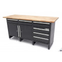 HBM Etabli 171 cm avec 6 tiroirs 2 portes et plan de travail en bois massif - 10915