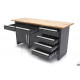 HBM Etabli 171 cm avec 6 tiroirs 2 porteset plan de travail en bois massif - 10915