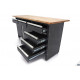 HBM Etabli 171 cm avec 6 tiroirs 2 porteset plan de travail en bois massif - 10915