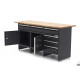 HBM Etabli 171 cm avec 6 tiroirs 2 porteset plan de travail en bois massif - 10915
