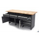 HBM Etabli 171 cm avec 6 tiroirs 2 porteset plan de travail en bois massif - 10915