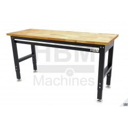 HBM Établi réglable  avec 1 tiroir et plan de travail en bois massif 152 cm - 131956