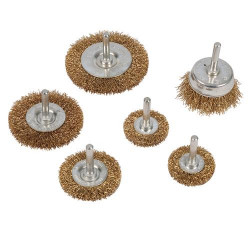 jeu 6 brosses acier laitonné