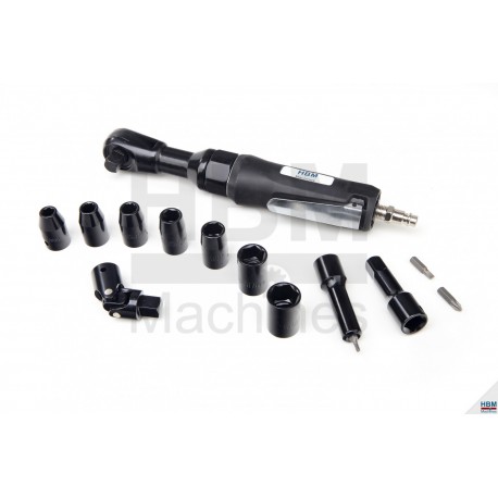 HBM Clé à cliquet pneumatique + 17 accessoires - 3499