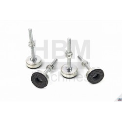 HBM Jeu de 4 pieds réglables, filetage M12 - 125 kg - 9251