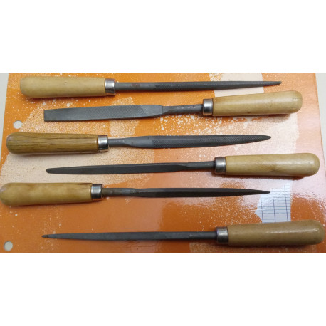 jeu 6 limes manche bois ECO 160 mm