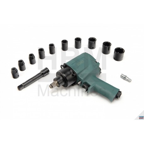 Coffret clé à choc pneumatique 1/2" + douilles - 2084