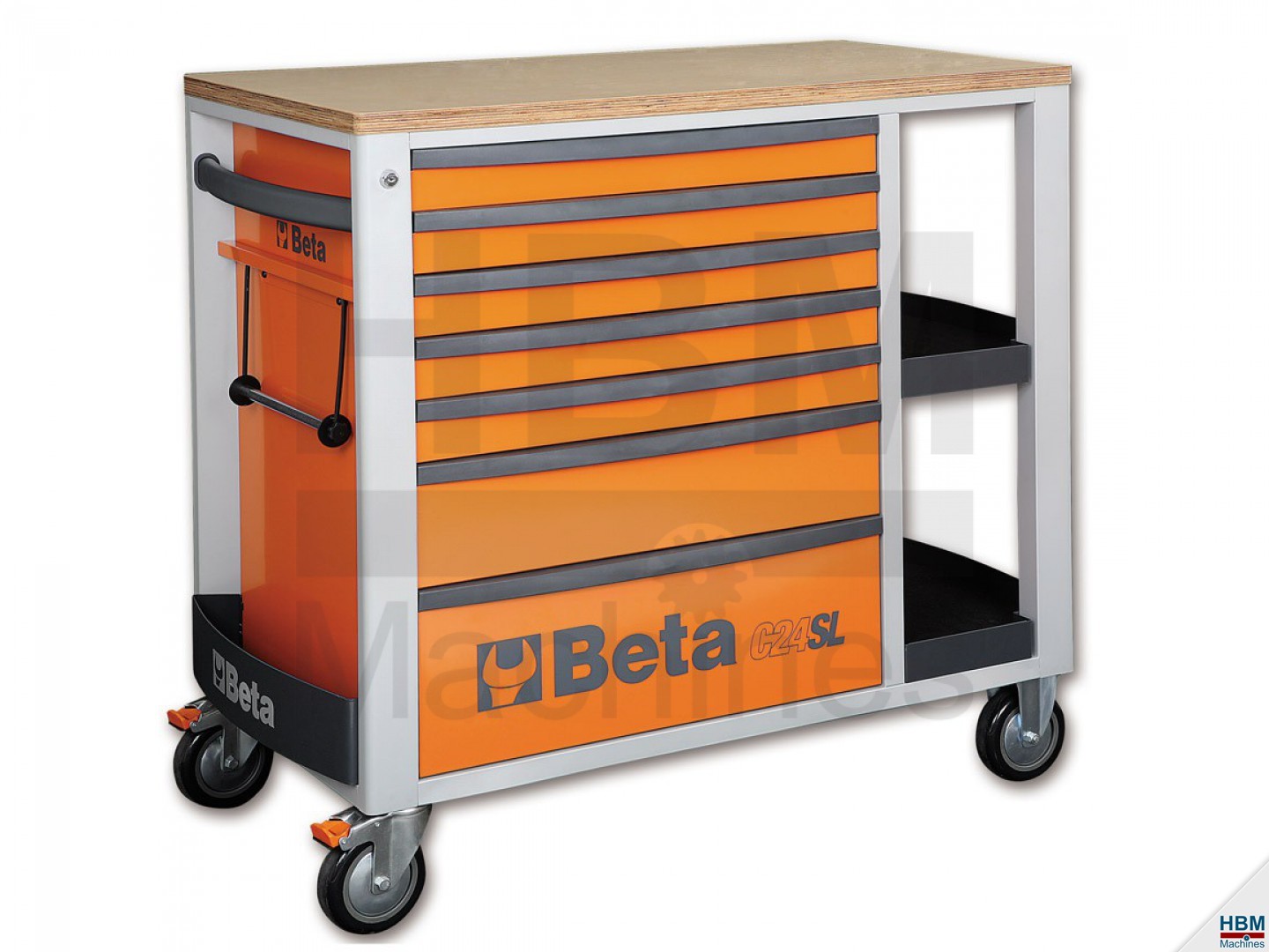 Beta C24 SA - Servante d'atelier XL à 8 tiroirs orange ou grise - MACHINES  ET OUTILS-FRANCE