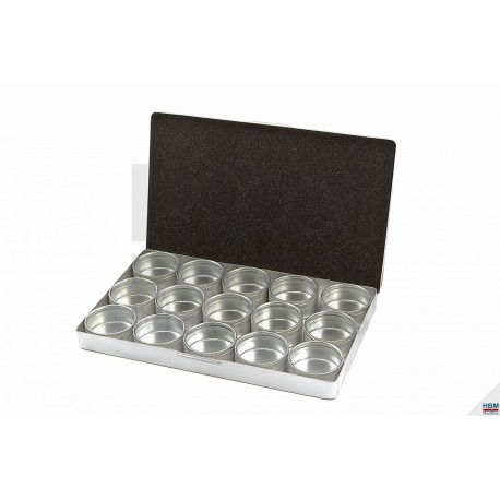 Coffret 15 boites alu rondes dia. 53 mm - 6222-CBA15