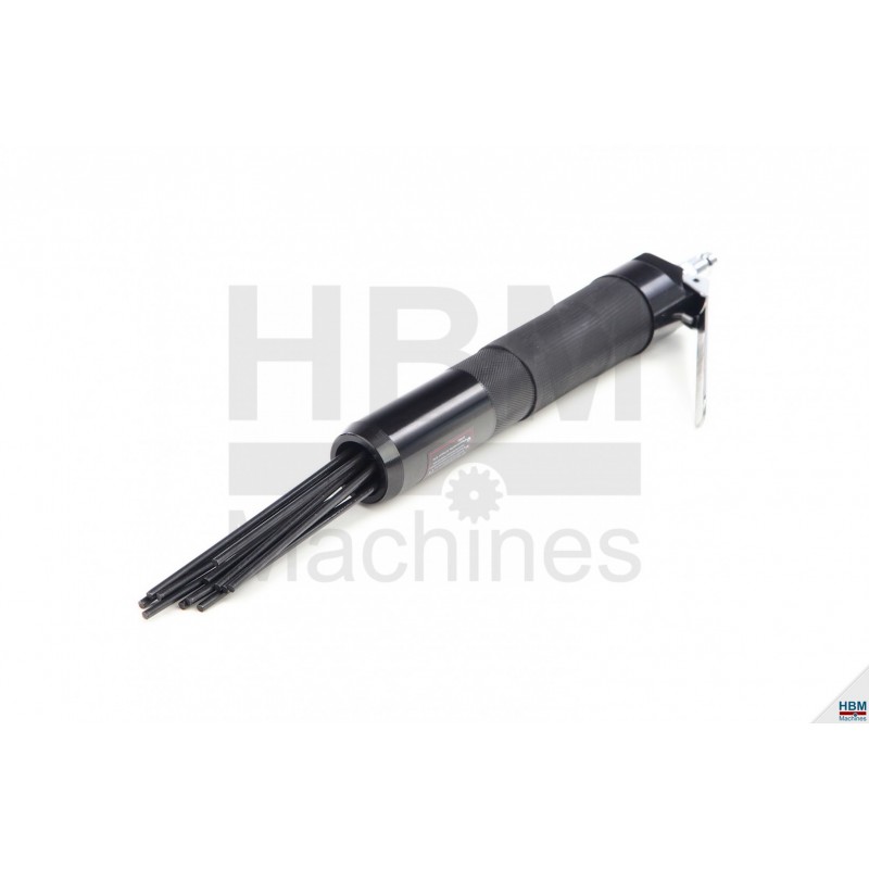 Dérouilleur Pneumatique Professionnel à Aiguilles 4500 Coups/min | 19 Aiguilles, Avec 4 Burins Interchangeables | Pour Peinture, Rouille, Scories