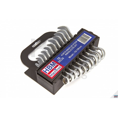 Jeu 10 clés plates courtes fourche/œillet 10-19 mm - 6429