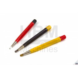 Jeu 3 stylos-brosses acier, laiton, fibre de verre - 6506