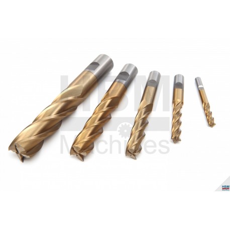 Fraise cylindrique longue  4 dents HSS-Tin 4 mm - 02383