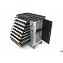 HBM Servante d'atelier 7 tiroirs + 245 outils, porte latérale - 9404