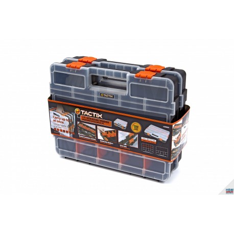 Jeu 2 coffrets de rangement compartimentés 37,5 cm- 6313