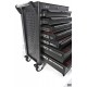 Servante d'atelier 7 tiroirs, noire, 283 outils - 3503