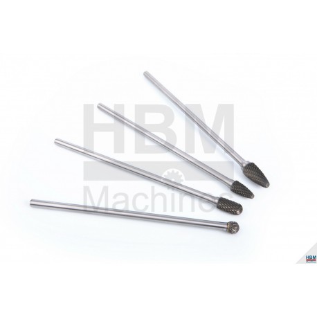 Jeu 4 fraises de forme sur tige 180 mm - 02523