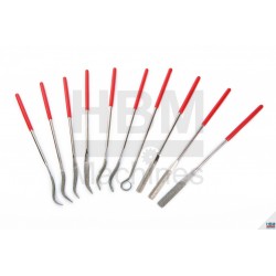 Jeu 10 rifloirs diamantés 140 x 3 mm - 03002