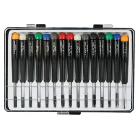 jeu 15 tournevis de précision 120 mm 5 x plat et 4 x cruciforme 6 x torx - 883