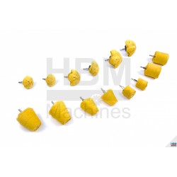 Jeu de 14 cônes de polissage jaunes sur tige - 7956