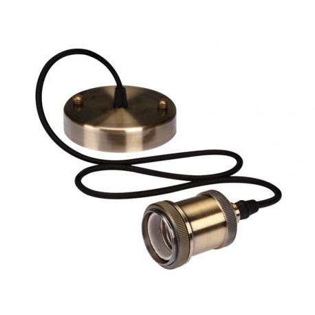 Eclairage de travail luminaire à suspension rétro en cordage finition bronze  - 1568 